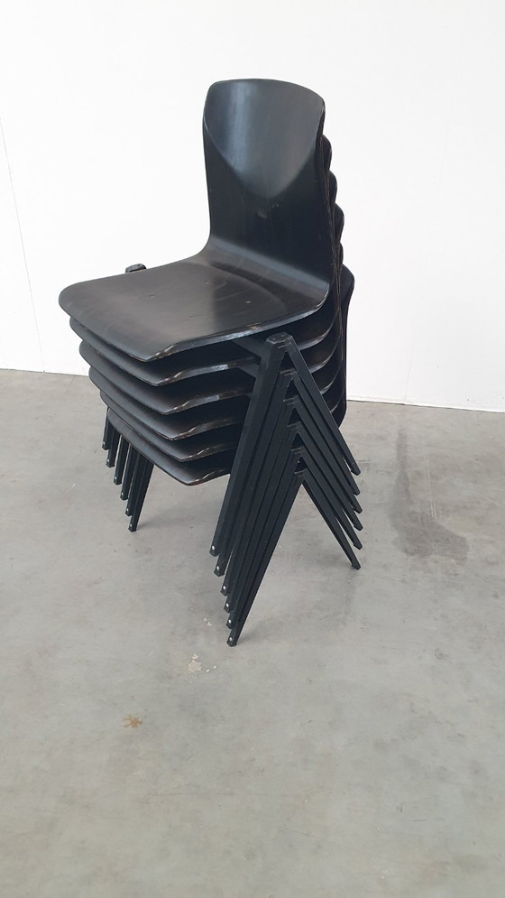 Image 1 of 6x S22 galvanitas thurop pagholz sedia design industriale vintage anni '60