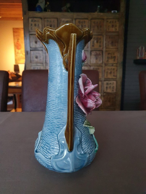 Image 1 of Art Nouveau vase ca. 1900 - relief rose - 27 cm