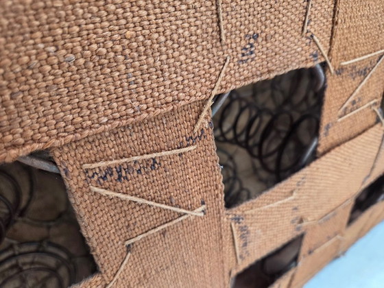 Image 1 of Deense tweezitsbank uit de jaren 50, groen meubelvelours, beukenhout.