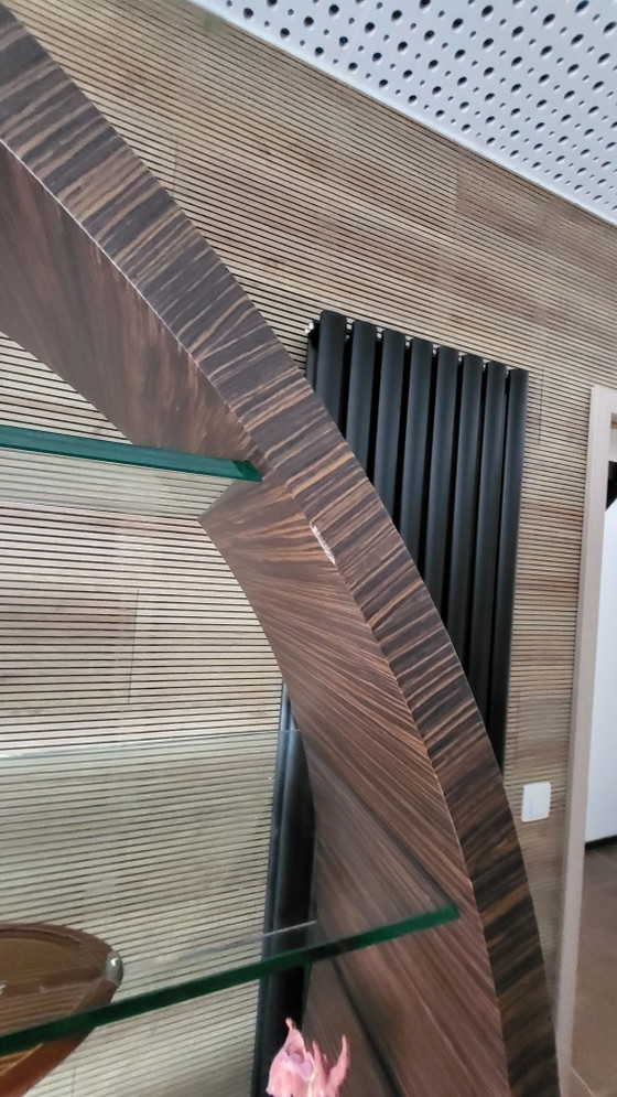 Roche Bobois OMEGA – Daniel Rode – Libreria circolare in impiallacciatura wengé – Librerie, Vetro, Legno (photo 2 of 9)