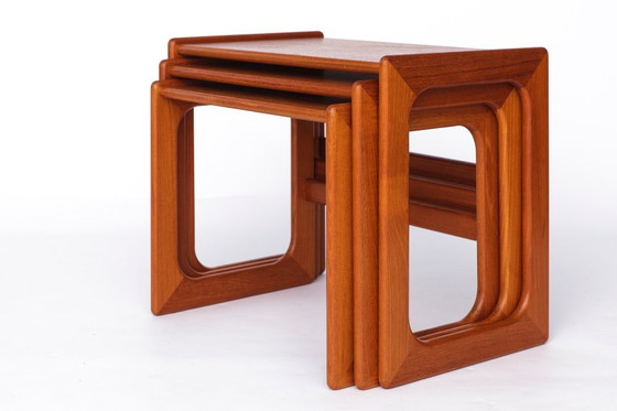 Image 1 of Set of 3 Teak Nesting Tables – 1970s Danish Mid-Century Modern Design, Vintage Side Tables, Scandinavian Teak Furniture