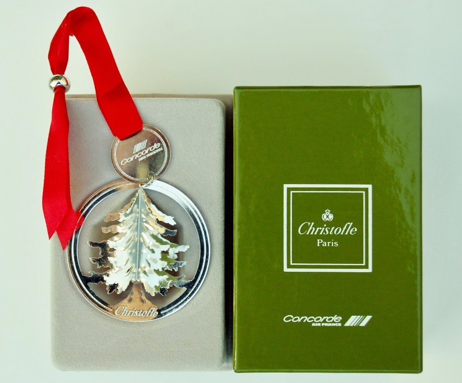 Concorde Air France Christofle Christmas ball decoration 1990