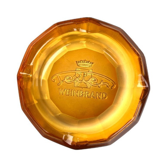 Image 1 of Texier Weinbrand reclame-asbak van glas, Duitsland, jaren 70.