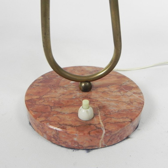 Image 1 of Table lamp with 2 plastic shades on marble base, 1950s