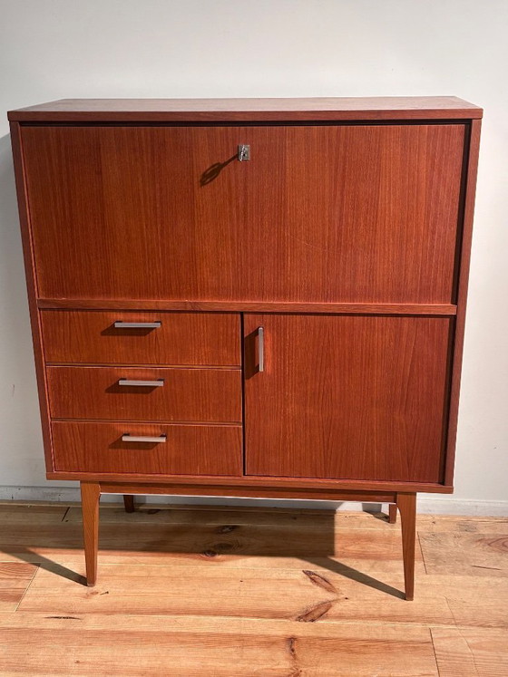 Image 1 of Vintage secretaire in teak, midboard sixties