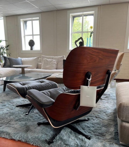 Vitra Lounge Chair XL + Ottoman Premium-Leder Schwarz