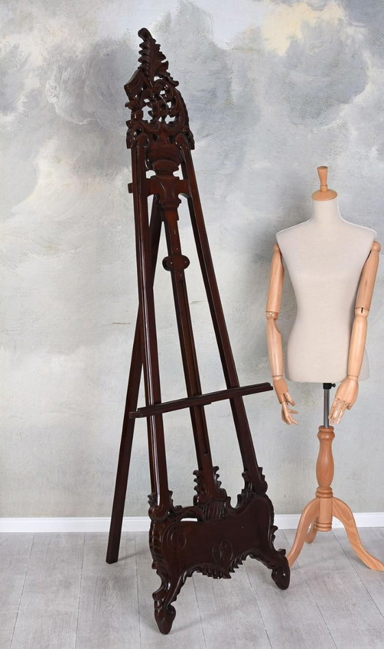 Image 1 of XXL Esel-Studiostaffelei aus massivem Mahagoniholz