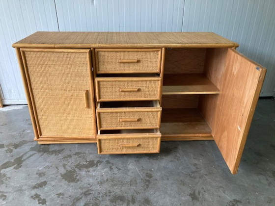 Image 1 of Vintage rotan buffetkast in Roche Bobois stijl