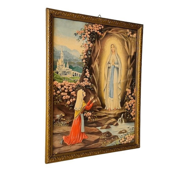 Image 1 of Set di litografie religiose d'epoca Maria Lourdes anni '40