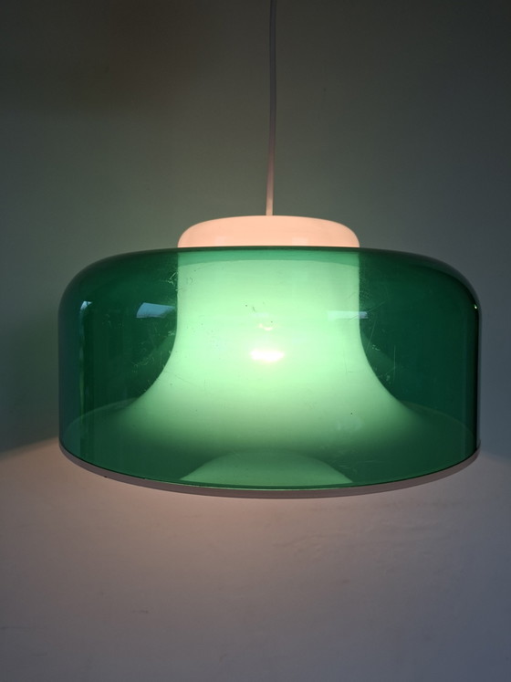 Image 1 of Massive Green vintage space age pendant lamp