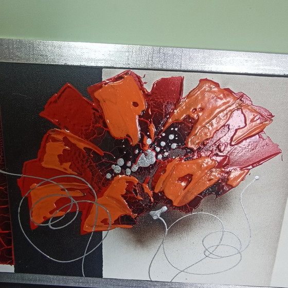 Image 1 of Pintura abstracta moderna de técnica mixta – Panorama (100x33 cm)