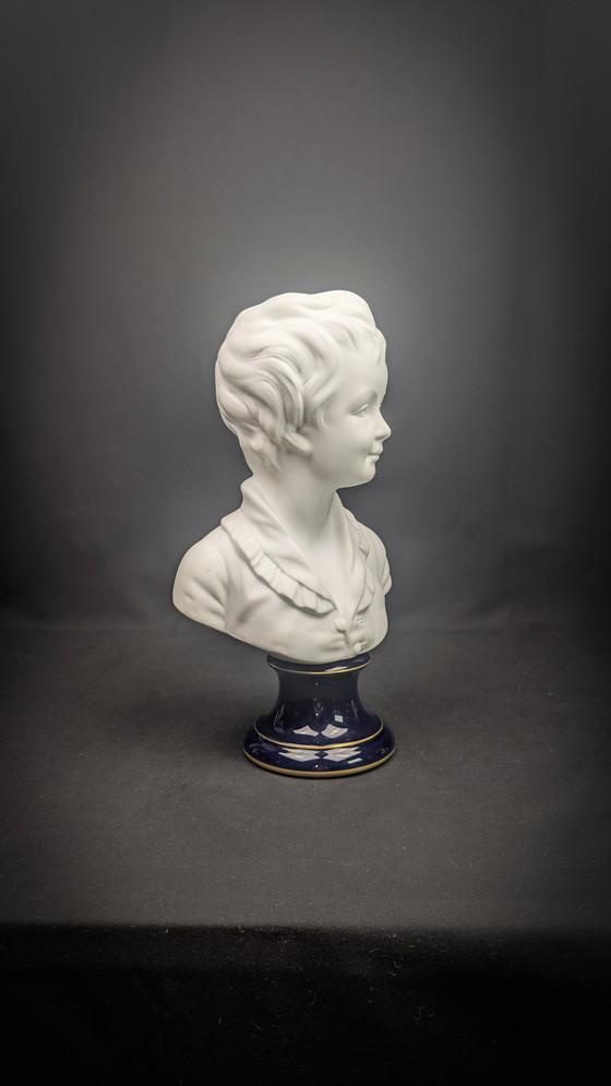 Image 1 of Child bust of Alexandre Brongniart Limoges porcelain signed Camille Tharaud after Jean Houdon