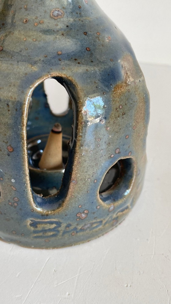 Image 1 of Vintage handcrafted stoneware candlestick