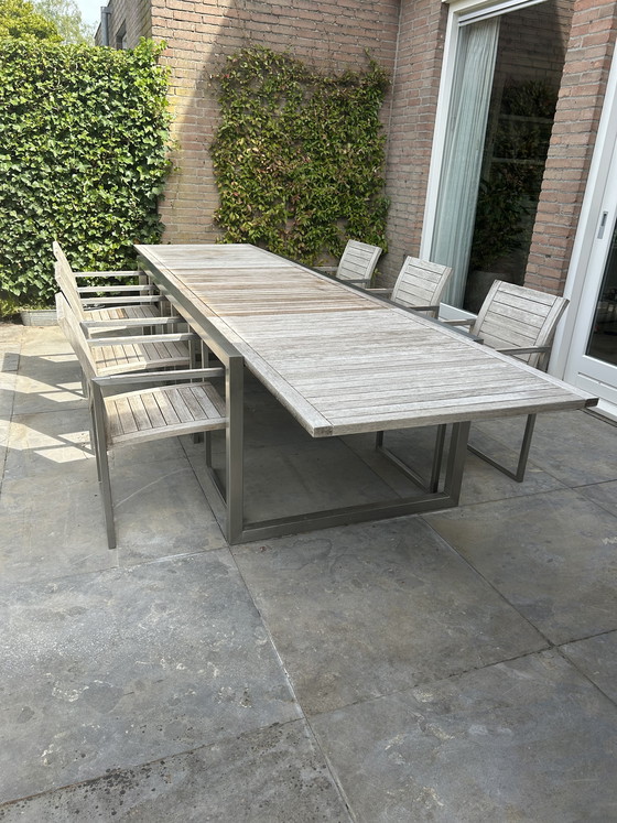 Image 1 of Beautiful Royal Botania garden set (6 pp) in stainless steel with teak