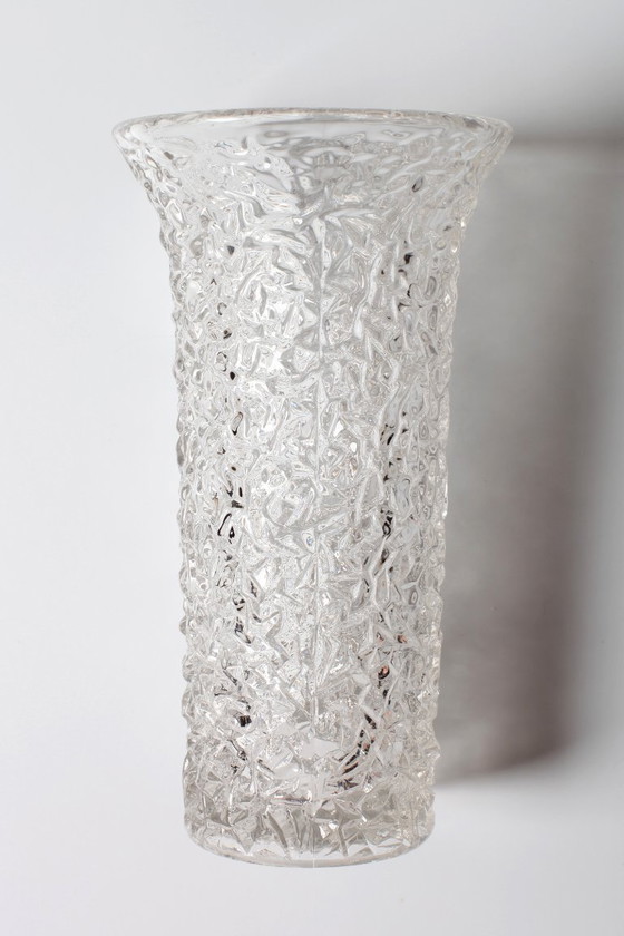 Image 1 of Mid-Century Pressed Glass Vase by Václav Hanuš / Libochovice / Czech Republic / 1970