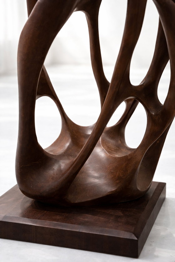 Image 1 of Organische Massivholzskulptur – Stil von Henry Moore – Moderne Kunst der Mitte des 20. Jahrhunderts

