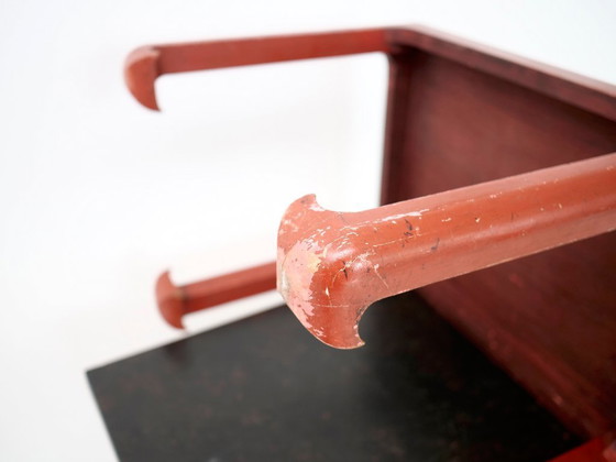 Image 1 of tavolino laterale laccato rosso art déco giapponese