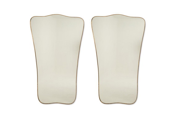 Image 1 of Miroir De Forme Chapeau De Gendarme, Dans Le Style De Gio Ponti