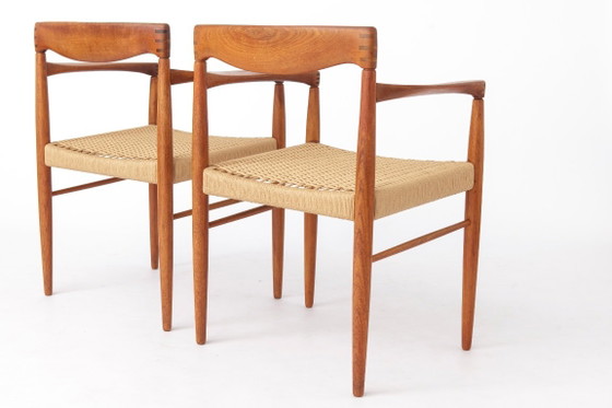 Coppia di poltrone H.W. Klein per Bramin | Poltrone danesi in teak e corda di carta | Stile Mid-Century (photo 7 of 11)