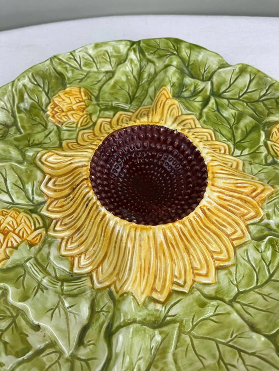 Teller Barbotine Sonnenblumen – Geschirr, Porcelain, Vintage (photo 4 of 6)