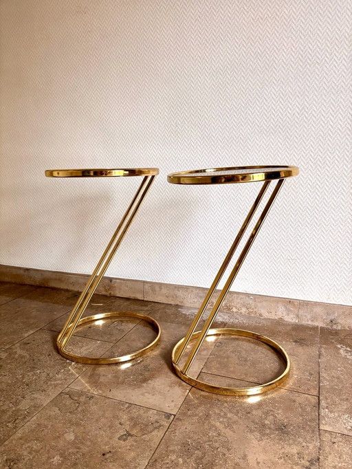 Set vintage bijzettafeltjes 