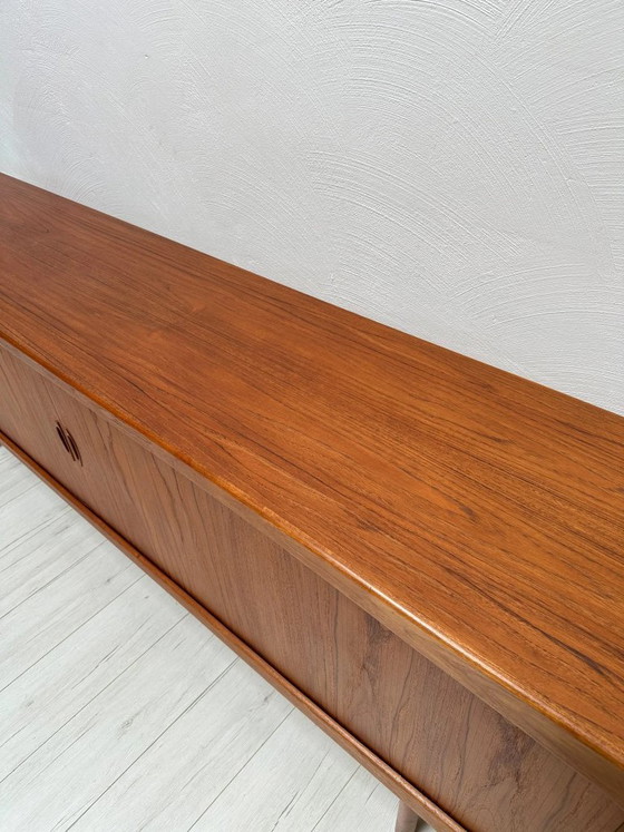 1960s Vintage Large Danish Design Teak Sideboard with Tambour Doors, OMANN JUN, Wood, Brown (photo 11 of 19)