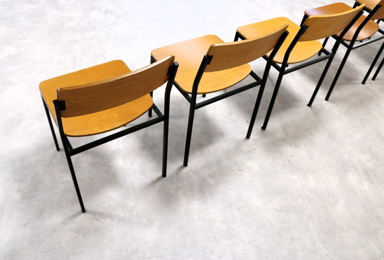 Image 1 of 6x vintage industriële stoelen 