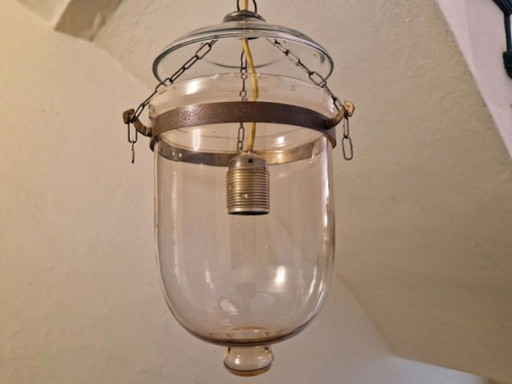 Originele Plafondlamp, mondgeblazen, India, circa jaren 1930