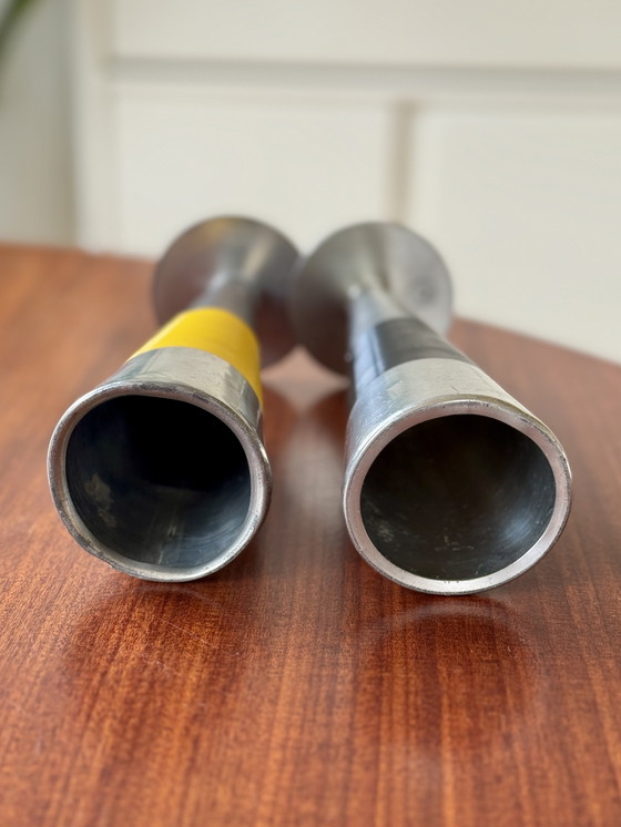 Image 1 of Set di candelieri vintage KMD Tiel anni '60 – Royal Holland Pewter – stile moderno di metà secolo