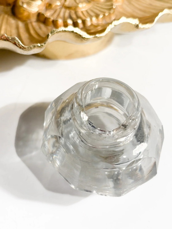 Encrier en bronze doré et flacons d'encre en cristal, XXe siècle – Objets déco, Crystal (photo 11 of 11)