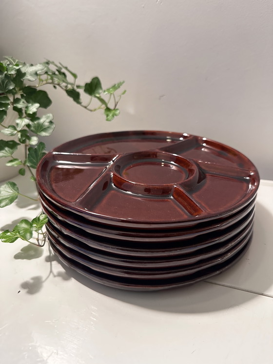 Image 1 of Keramieken Vintage Fondue Gourmet Borden