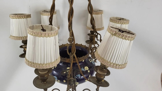 Napoleon III chandelier with 6 arms of light – Brass (photo 8 of 9)