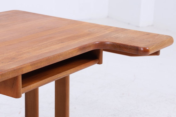 Image 1 of Vintage teak desk 60s | Mid - Century work desk school desk free table retro wood design #04-66