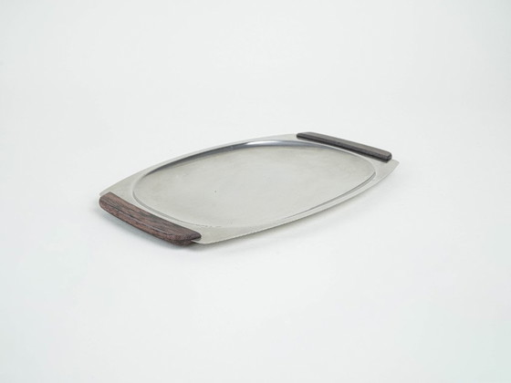 Image 1 of Plateau en acier inoxydable, design danois, années 1970, fabriqué au Danemark