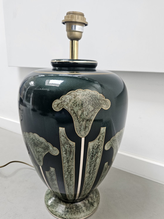 Image 1 of Porzellan-Tischlampe im Art-déco-Stil von Louis Drimmer