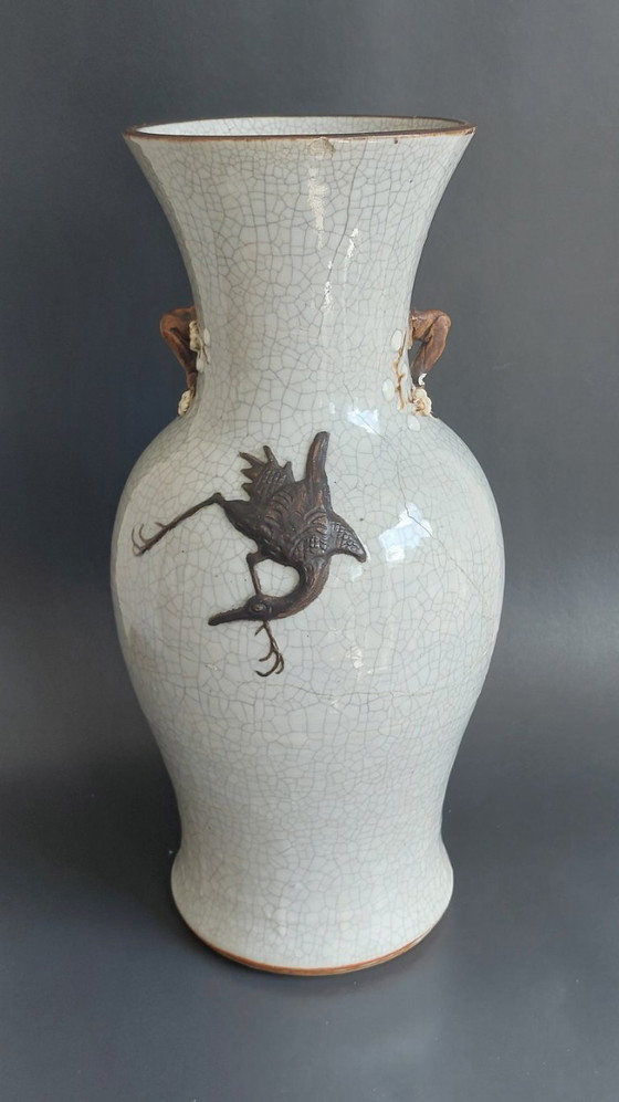 Image 1 of Große Vase aus Craquelé-Ware aus Nanking, 19.