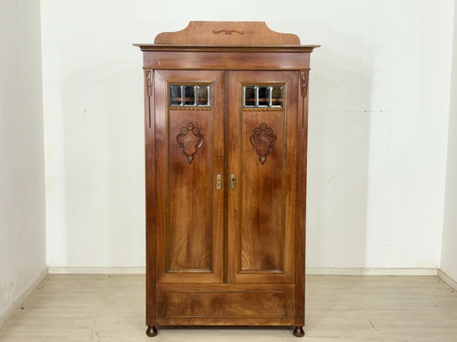 Prachtige Gründerzeit houten kledingkast/kledingkast, circa 1900