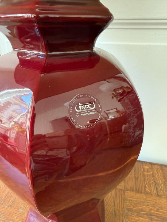 Image 1 of Grande lampada in ceramica rossa