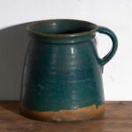 Antique folk glazed pottery pot – Central Europe, circa 1930 – Plant pot, Rustic (photo 37 of 40)