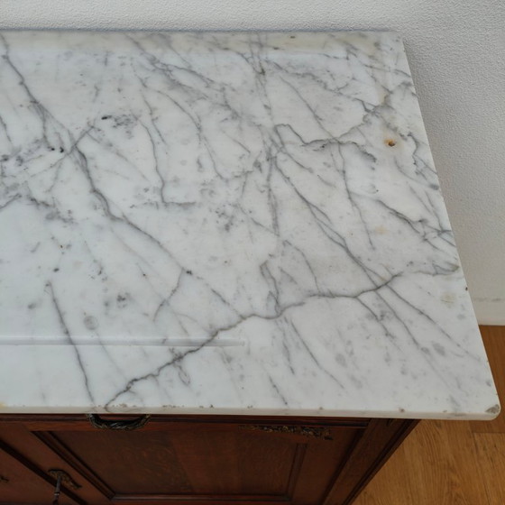 Image 1 of Vintage antique dresser chest of drawers bathroom furniture with marble top