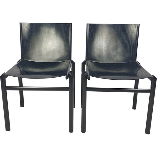 Pair of vintage dining chairs by Afra and Tobia Scarpa, Italy 1970s