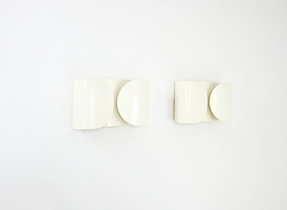 Image 1 of Witte Foglio wandlampen van Tobia & Afra Scarpa voor Flos, jaren 60, set van 2