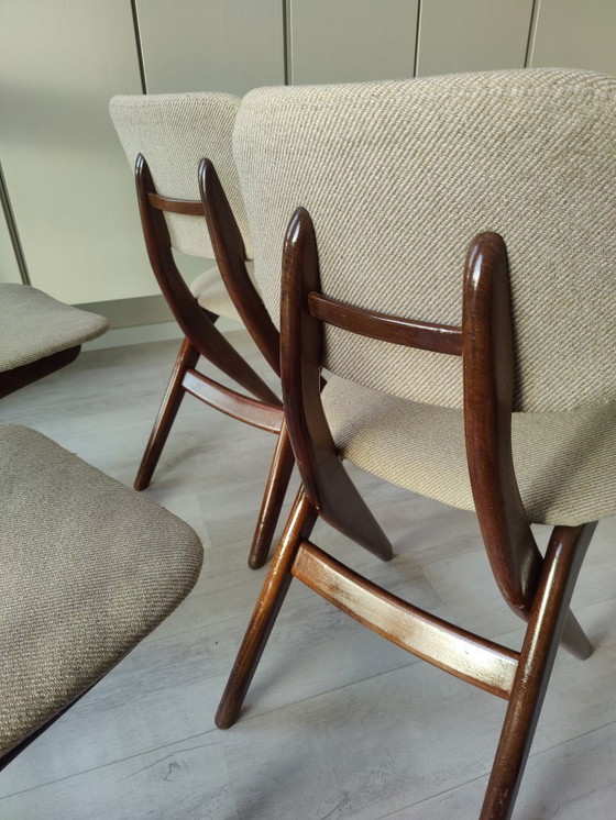 Image 1 of Suite de 6 chaises ciseaux par Louis van Teeffelen pour Wébé