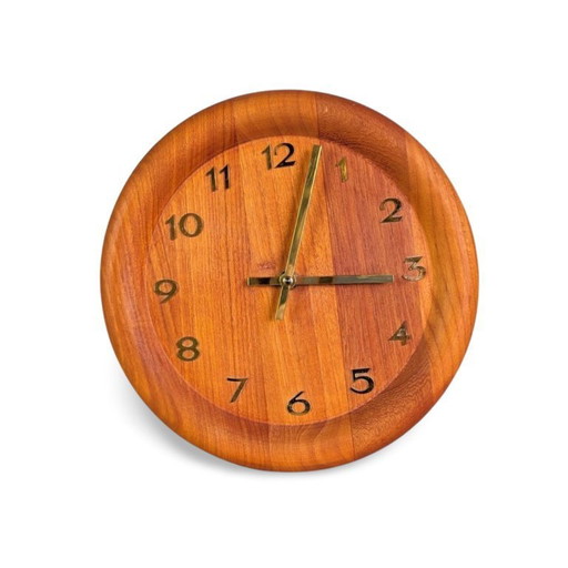 Horloge murale Original Westminster Clocks Copenhagen Midcentury en teck