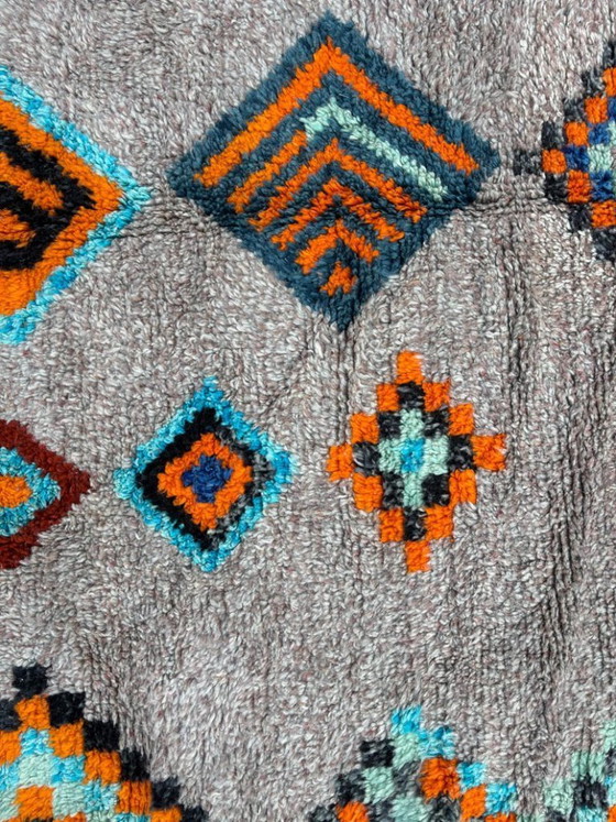 Image 1 of Colorful Moroccan Berber Rug 300X200cm- Authentic Handwoven Wool Carpet, Checkered Berber Rug - Beni ourain Rug - Handmade rug
