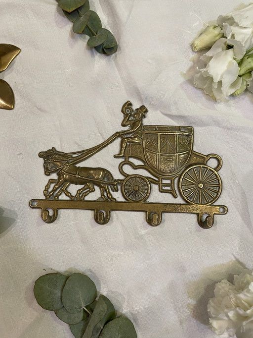 Messing paard sleutelhouder voor aan de muur