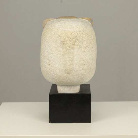 Image 1 of "Sheep" - sculpted marble figure by Fanny Baan, 1995