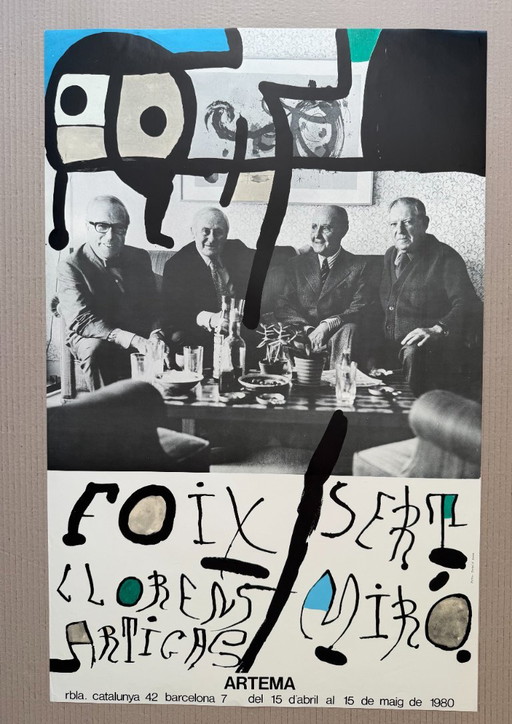 Joan Miró (1893-1983), Galería Artema Barcelona, 1980, originele vintage tentoonstellingsposter, gedrukt in Spanje – Paper
