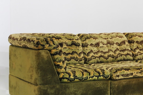 Vintage modulaire elementen sofa  groen 1970s, Modulaire banken, Textiel, Chroom (foto 8 van 9)