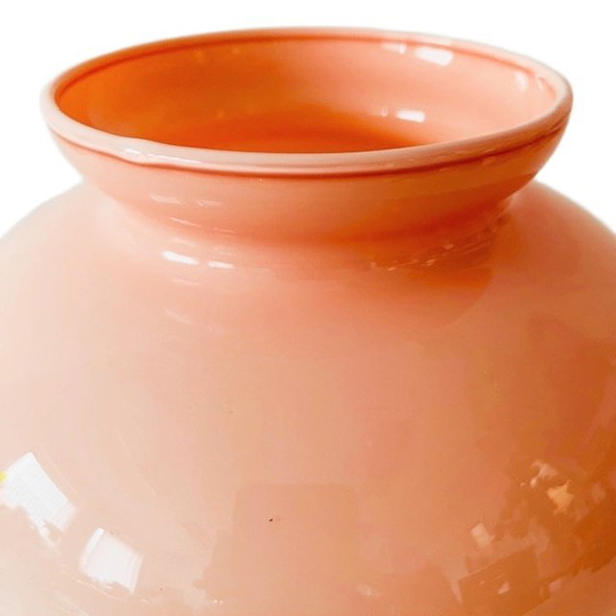 Image 1 of Vintage vaas roze glas 1980's